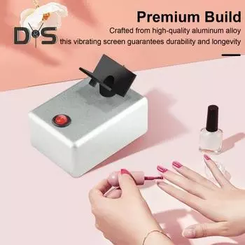 Вибрационный грохот для лака для ногтей, 3200 встряхиваний/мин, бесконтактная встряхивающая машина для чернил для татуировки и дизайна ногтей EU чёрный