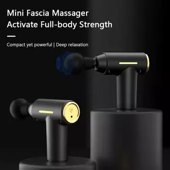 Вибрационный массажер для фасций, перкуссионный массажер для глубоких тканей, перезаряжаемый электрический массажер для релаксации спины чёрный