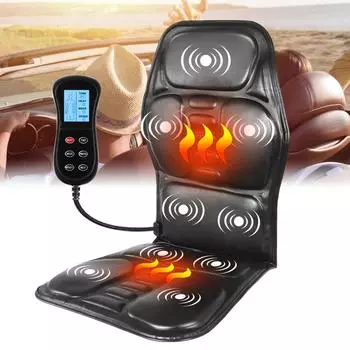 Вибрационный массажер для спины с электрическим подогревом, кресло в автомобиле, домашний офис, матрас для поясницы и шеи, облегчение боли
