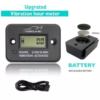 Вибрационный тахометр, цифровой счетчик часов, сменная батарея, сбрасываемый счетчик двигателя, для автомобиля, мотоцикла, моторной лодки, водонепроницаемый Wireless Tach Hour Meter