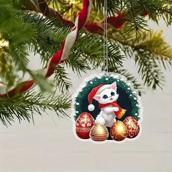 Vibrant Cartoon Christmas Tree Car Interior Hanging Ornament For Festive Decor Vehicle 1
