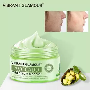 VIBRANT GLAMOUR Крем для лица с авокадо Очищающее молочко очищает поры и остатки косметических средств Смягчает крем для кожи от кутикулы черных точек