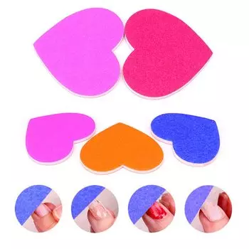 Vibrant Heart Shaped Nail Art Files - Durable Sanding Strips for Smooth Polishing - Dual-Sided Manicure Pedicure Set