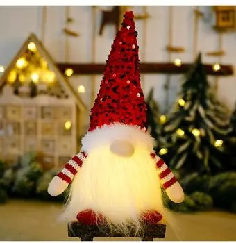 Vibrant Sequin Rudolph Doll With Illuminated Features Perfect For Adding Holiday Spirit To Christmas Red Light Doll