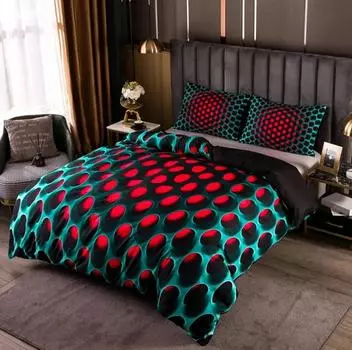 Яркий тканый полиэстер 3 предмета Постельный комплект Легкий в уходе с пододеяльником на молнии и наволочками, Всесезонный EU Single 135x200cm