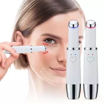 Vibration Eye Massager Heating Face Eye Beauty Meter Eliminate Eye Bags Dark Circles Firms Skin Ion Thermal Eye Skin Care Tools белый