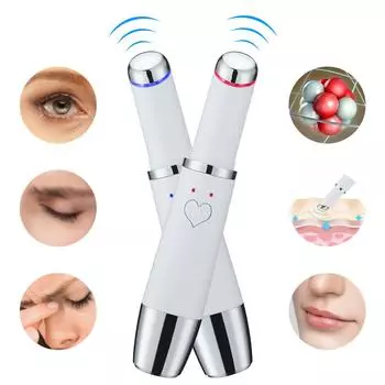 Vibration Eye Massager Heating Face Eye Beauty Meter Eliminate Eye Bags Dark Circles Firms Skin Ion Thermal Eye Skin Care Tools белый