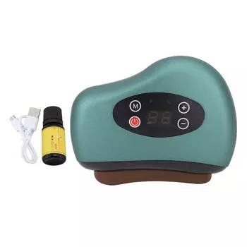 Vibration Gua Sha Tool Electric Stone Scraping Board 12 Levels Heated Vibration Facial Scraping темно-зеленого