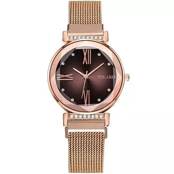 Вибрато взрывная магнитная пряжка с бриллиантами женские часы модные римские цифры с бриллиантами зеркало креативные часы