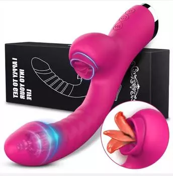 Вибратор для лизания языка 2 в 1 для взрослых женщин, секс-игрушки, фаллоимитаторы, вибраторы, стимулятор клитора с 20 скоростями, вибраторы, секс-продукт