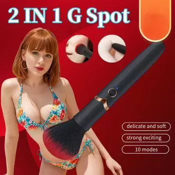 Вибратор для макияжа, секс-игрушки 2 в 1, вибратор для точки G, взрослая киска, 10 режимов, стимулятор клитора и сосков, съемный массажер для женщин 1SET