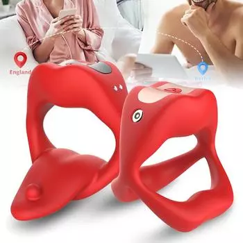 Вибратор для мужчин, приложение с дистанционным управлением, кольцо для пениса, пара, флирт, секс-игрушки, вибрирующее три кольца, массаж, секс-машина, мужское кольцо для члена