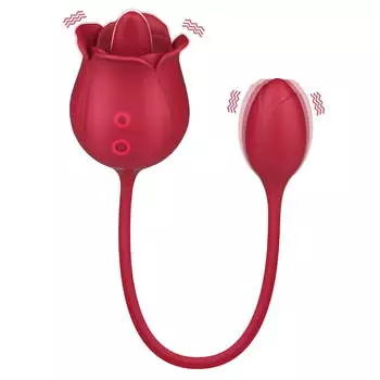 Вибратор для облизывания языка Rose с вибрирующим яйцом, стимуляция клитора точки G 2 в 1 с 9 режимами облизывания и 9 режимами вибрации, секс-игрушки для взрослых женщин