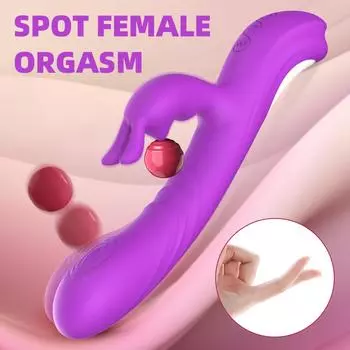 Вибратор для женщин Кролик Двойной FairyKiss Вагина и двойной стимулятор клитора G-Spot Клиторальный массажер 2 в 1 Секс-игрушка для взрослых Красный Фиолетовый