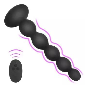 Вибратор с дистанционным управлением, анальный вибратор, 10 скоростей, двойной мотор, массаж простаты, анальные шарики, секс-игрушка для мужчин и женщин, стимулятор анальной пробки, эротическая игрушка Black