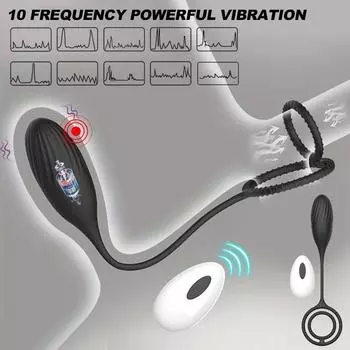 Вибрирующая Анальная пробка Анальная пробка с дистанционным управлением, массажер простаты, анальный вибратор с кольцом на пенис, стимулятор промежности, секс-игрушка для мужчин