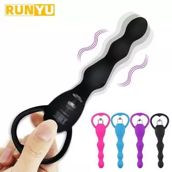 Вибрирующая анальная пробка Массаж простаты Мягкие анальные бусины Анальная пробка Вибраторы Секс-игрушки для пар Анальная пробка Товары для взрослых 1pc