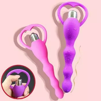 Вибрирующая Анальная Пробка Массаж Простаты Мягкие Анальные Бусины Анальная Пробка Вибраторы Секс-Игрушки для Пар Анальная Пробка Силиконовые Товары Для Взрослых