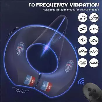 Вибрирующее кольцо для члена для мужчин, мужской вибратор для пениса с дистанционным управлением, кольцо для пениса, задержка эякуляции, магнитное всасывающее кольцо, мужской мастурбатор, вибрация