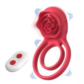 Вибрирующее кольцо для члена с розой, стимулятор клитора, кольцо для удовольствия, кольцо для пениса, вибратор, секс-игрушки для пар, секс-игрушки для взрослых для мужчин, женщин, вибрации, секс-игрушка для мужской пары