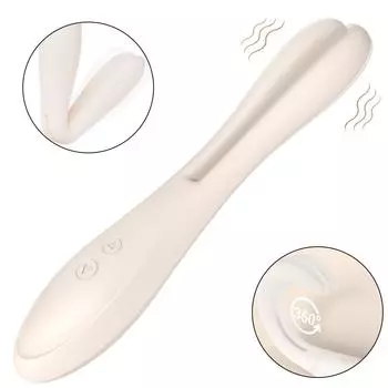 Вибрирующее кольцо для пениса для пар - двойной стимулятор, гибкий вибратор для нее, массажер клитора и точки G