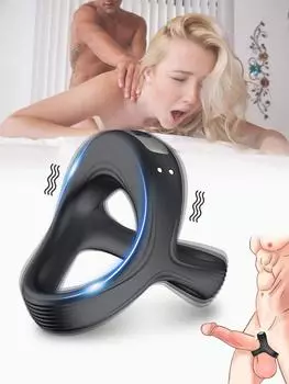 Вибрирующее кольцо для пениса,Мужское кольцо для члена-вибратор,Треугольное силиконовое кольцо для пениса с 10 режимами вибрации,Кольцо для блокировки семени,Помогает эрекции