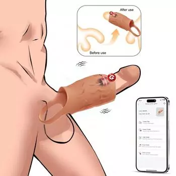 Вибрирующее кольцо для пениса, рукав для пениса, мужские секс-игрушки, управление приложением 10 Вибрирующее кольцо для пениса, рукав для пениса, мужской вибратор, удлинитель для пениса, игрушки для взрослых flesh colour