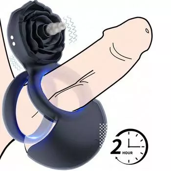 Вибрирующее кольцо для пениса с розовым стимулятором клитора, вибратор для пениса, пары с вибратором для точки G и клитора