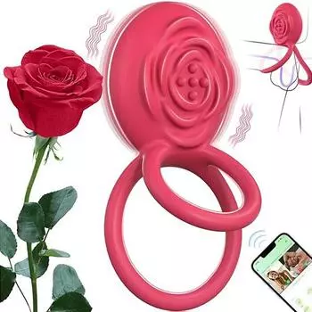 Вибрирующее кольцо для пениса с розовым клиторальным стимулятором, вибратор для пениса для пар, секс-игрушки для взрослых для мужчин и женщин