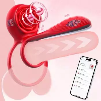 Вибрирующее кольцо для пениса с розовым стимулятором клитора, вибратор для пениса, секс-игрушка для пар с точкой G, вибратор для клитора