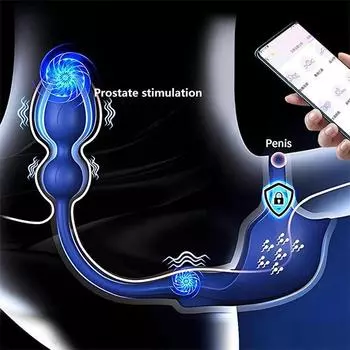 Вибрирующее кольцо для пениса с управлением через приложение, вибратор для простаты, секс-игрушки для пар с 9 режимами вибрации, бесшумный силиконовый массажер простаты