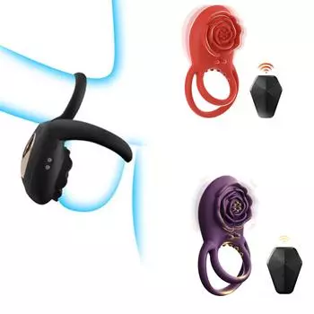 Вибрирующее кольцо для пениса, секс-игрушки для взрослых для мужчин, кольцо для пениса с розовым клиторальным вибратором, 8 вибраций, вибраторы с дистанционным управлением