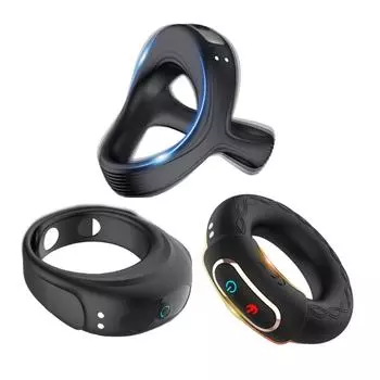 Вибрирующее кольцо для пениса, секс-игрушки для мужчин, силиконовое кольцо для пениса, вибратор с 10 вибрациями, перезаряжаемая секс-игрушка для взрослых, пары 1