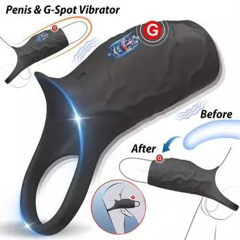 Вибрирующее кольцо для пениса, секс-игрушки для взрослых пар, вибратор для увеличения пениса, стимуляция точки G яичек пениса Silicone