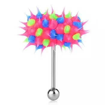 Вибрирующее кольцо для языка, штанга, нержавеющая сталь, пирсинг, ювелирные изделия (# 6)