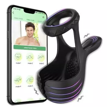 Вибрирующее кольцо на пенис, задержка эякуляции, стимулятор мошонки, секс-игрушки для взрослых, 18 пар, мужские мастурбаторы с дистанционным управлением, приложение APP