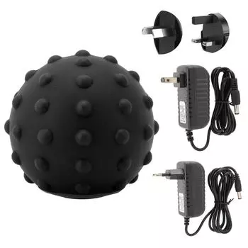 Вибрирующий массажный шарик, электрический массажный ролик для фитнеса, йоги, для облегчения боли в мышцах EU Plug 100-240V