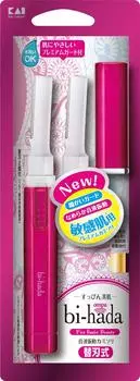 Вибродержатель Kai ompa с 2 запасными лезвиями Bi-hada (звуковая бритва)