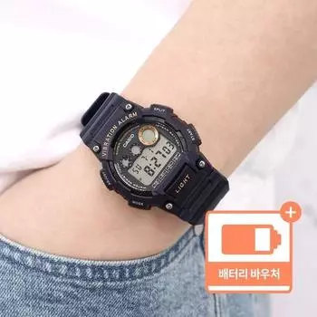 Вибросигнализация с аккумулятором Casio, срок службы 10 лет, 100 метров, водонепроницаемые, легкие солдатские цифровые часы 735 Blue A + пакет ваучера на замену аккумулятора