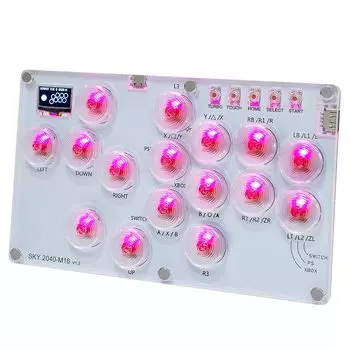 VICHTOP Leverless Arcade Smallest and Released in Arcade Compatible with Steam RGB LED Hot Rapid Fire For Fighting Japanese Instruction Manual Model красный