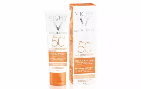 Vichy Ideal Soleil Cream Leather Perfecter Cream SPF Солнцезащитный крем 50 мл Защита лица 50+ -
