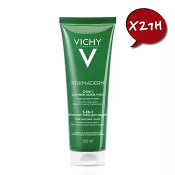 VICHY Оригинальное французское очищающее средство Vichy Nolmaderm 3in1, набор из 2 предметов, 125 мл