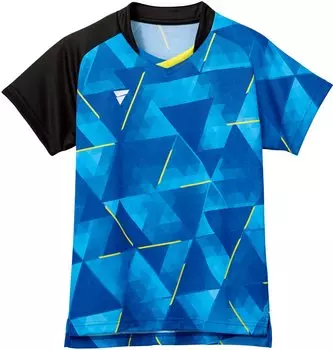 Victas Футболка для настольного тенниса, официально сертифицированная, унисекс, синяя, S 512302 V-NGS303 JTTA (Ассоциация Японии) (5000)