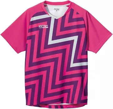 VICTAS Table Tennis Shirt Thunder Bolt Game Shirt BOLT Unisex Pink M 612102 (THUNDER GS) (7100)