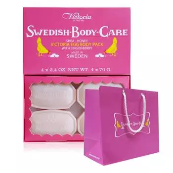 Victoria Egg Body Pack Брусника 70г + роскошная сумка для покупок, 1 упаковка, 4 шт.