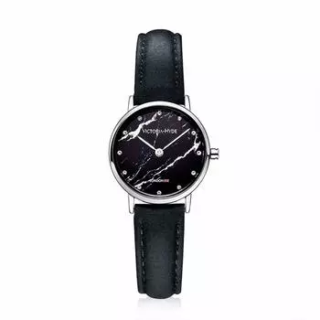 VICTORIA HYDE Fashion Japanese Quartz Genuine Leather Waterproof Popular Gift for Women Women s Watch, Watch, Simple, Small, Watch, Strap, Watch, чёрный