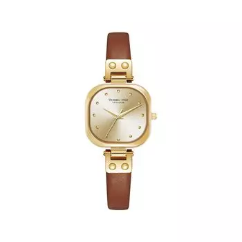 [VICTORIA HYDE] Women s Watch Small Square Watch Fashion Thin Genuine Leather Band Japanese Quartz Commuting Watch Women Popular Gift