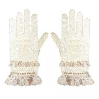 Victoria White Mesh Lace Gloves Accessories Ben White One size