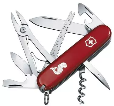 VICTORINOX Angler Swiss Army Knife Многофункциональный нож для рыбалки, кемпинга, плоскогубцы с приспособлением для удаления накипи и окалины, швейцарский многофункциональный инструмент с 19 функциями