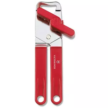 VICTORINOX Can Opener A can opener that allows you to easily open the lid of a Red Manual can opener with a circular Can also be used as a bottle can.